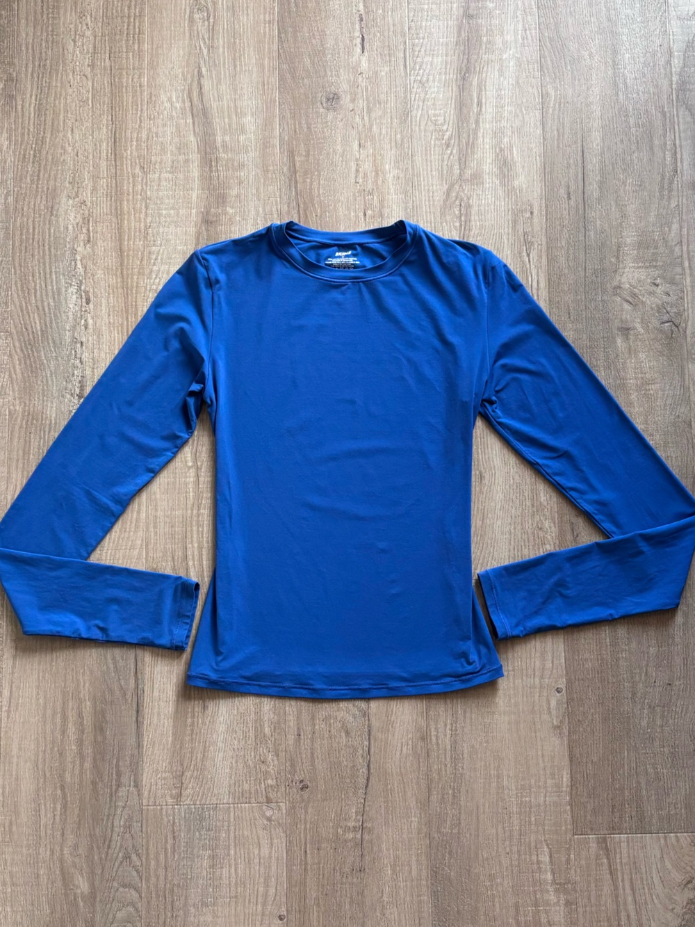 SKIMS Fits Everybody Long Sleeve T-Shirt in Sapphire Blue